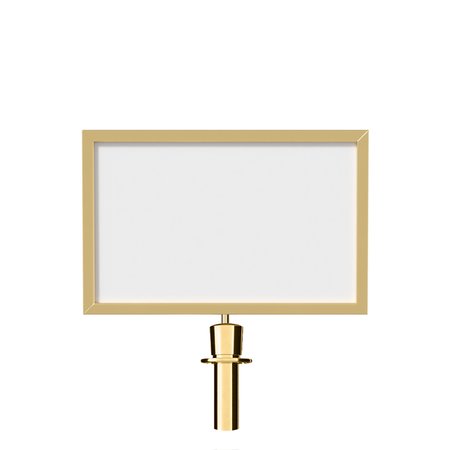 MONTOUR LINE Post and Rope Stanchion Sign Frame 14 x 22 in. H Polished Brass Steel HDSF-1422-H-PB-PR